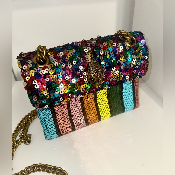 NWOT Kurt Geiger Rainbow Sequin Chain Shoulder Bag – Statement Piece - Picture 2 of 16